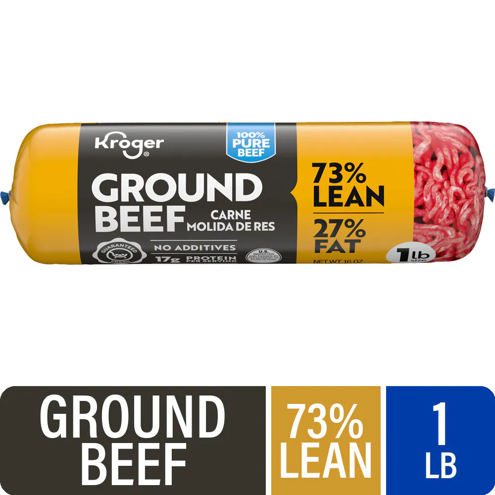 Kroger 73/27 Ground Beef Roll, 1 lb — product image 1