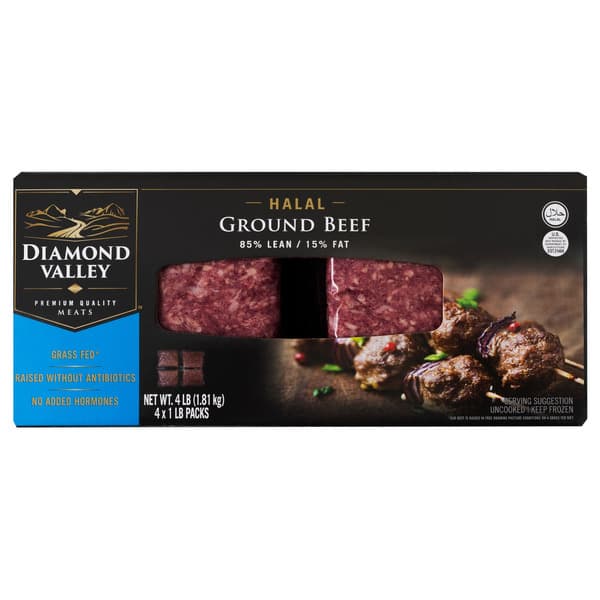 Diamond Valley Halal Ground Beef, 1 lb, 4-count — product image 1