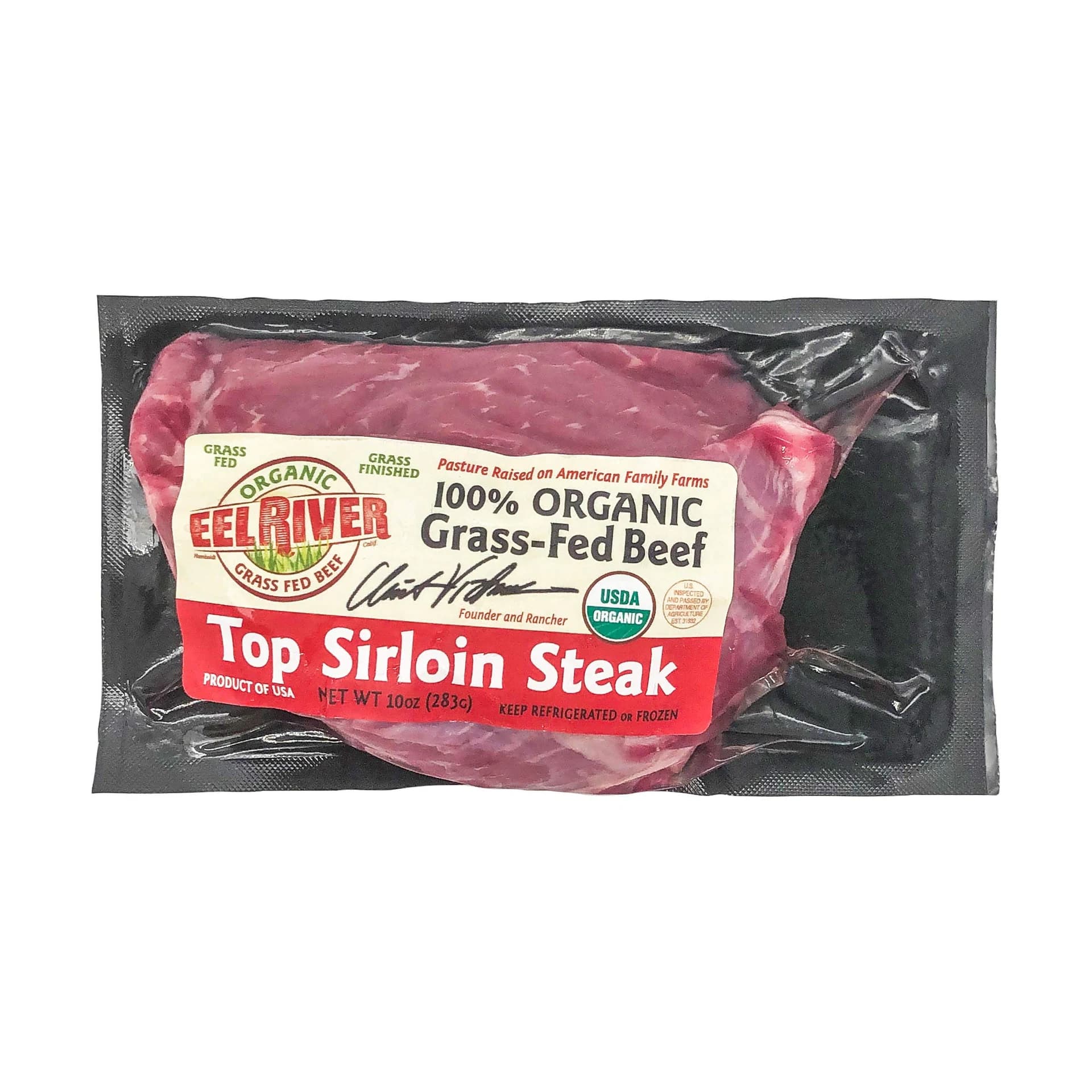 Eel River Organic Beef Top Sirloin Grass Fed Organic Step 4, 10 Ounce — product image 1