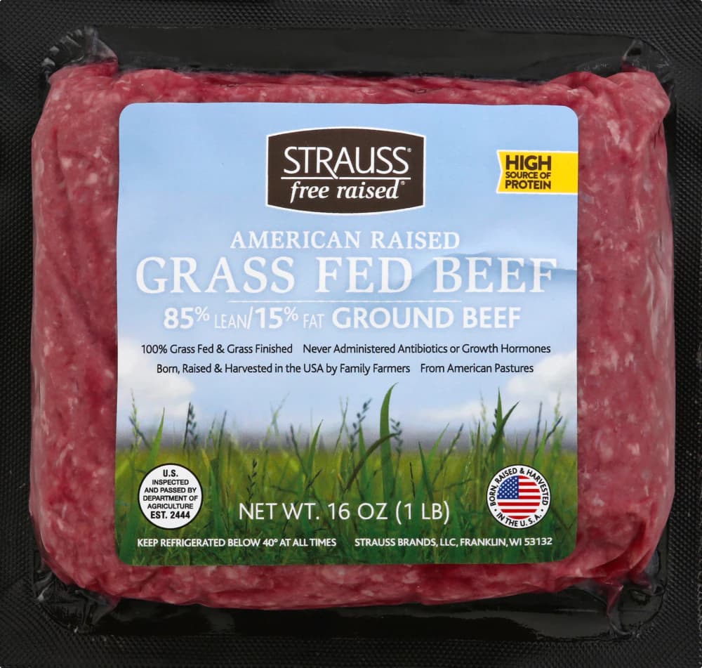 Strauss Free Raised 85/15 Grass-Fed Ground Beef, 1 lb — product image 1