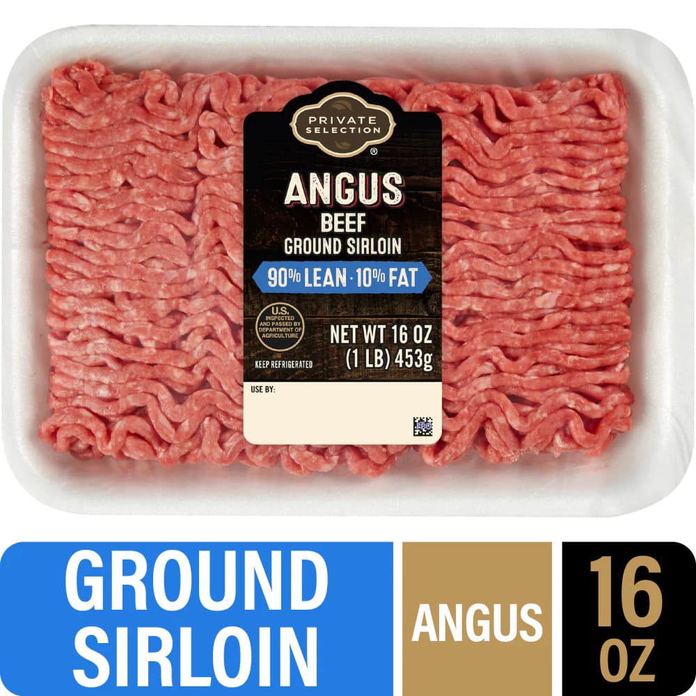 Private Selection 90/10 Angus Ground Beef Sirloin Tray, 1 lb — product image 1